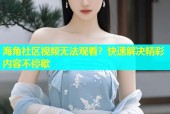 海角社区视频无法观看？快速解决精彩内容不停歇